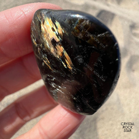 Flashy Greenland Nuummite Tumbled Stone 1.3"