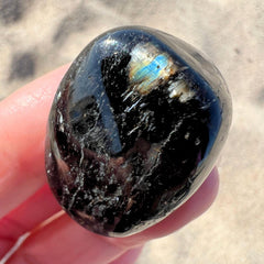 Rare Blue Flash Nuummite Tumbled Stone 1.1"