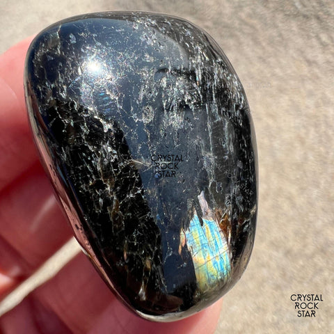 Rare Blue Flash Nuummite Tumbled Stone 1.1"