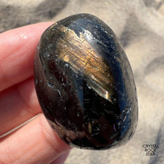 Flashy Greenland Nuummite Tumbled Stone 1.2"