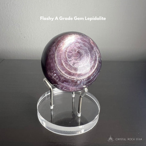 Gem Lepidolite Sphere w/ Inner Ethereal Shine 2.4"