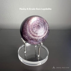 Gem Lepidolite Sphere w/ Inner Ethereal Shine 2.4"