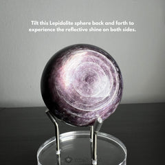 Gem Lepidolite Sphere w/ Inner Ethereal Shine 2.4"