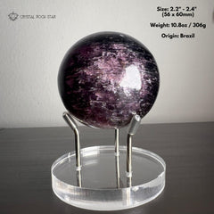Gem Lepidolite Sphere w/ Inner Ethereal Shine 2.4"