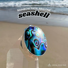 Paua Rainbow Abalone Seashell Silver Pendant