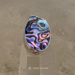 Abalone Rainbow Paua Seashell Silver Pendant