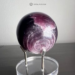 Gem Lepidolite Sphere w/ Inner Ethereal Shine 2.4"