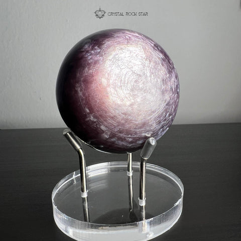 Gem Lepidolite Sphere w/ Inner Ethereal Shine 2.4"