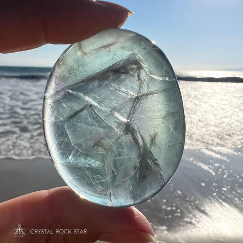 Light Blue Fluorite Worry Stone 2"