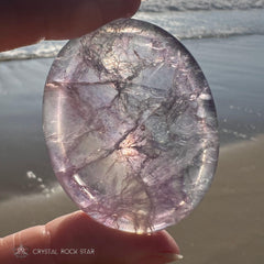 Fluorite Palm Stone - Pastel Lavender Blue