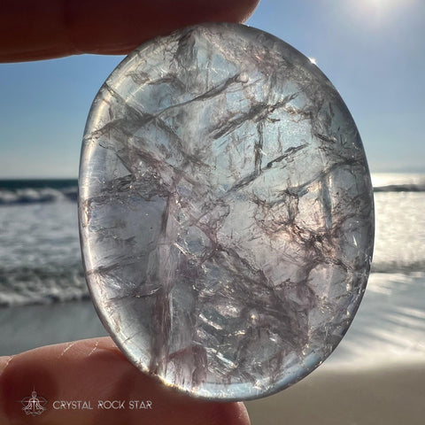 Fluorite Light Blue Lavender Worry Stone
