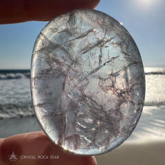 Fluorite Light Blue Lavender Worry Stone