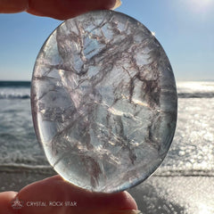 Fluorite Light Blue Lavender Worry Stone