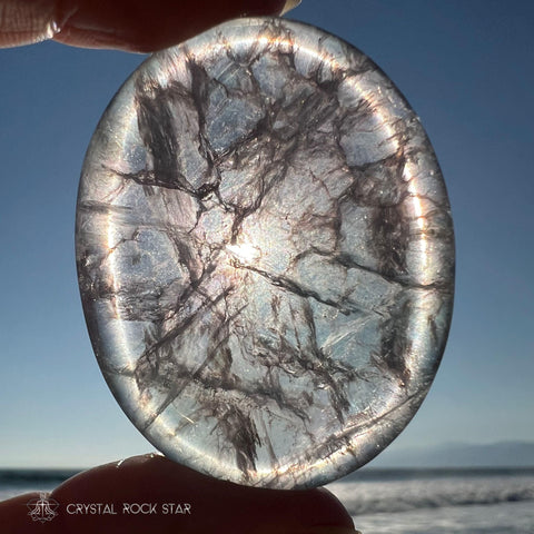 Fluorite Light Blue Lavender Worry Stone