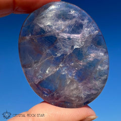 Fluorite Palm Stone - Pastel Lavender Blue