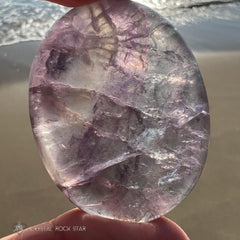 Fluorite Palm Stone - Pastel Lavender Blue