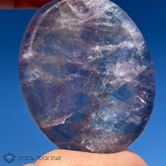 Fluorite Palm Stone - Pastel Lavender Blue