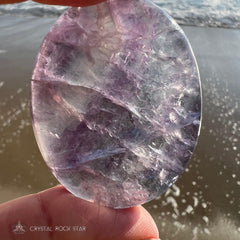 Fluorite Palm Stone - Pastel Lavender Blue