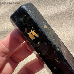 Greenland Nuummite Point Wand Tower Obelisk 3.9"