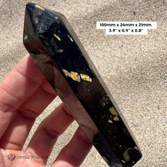 Greenland Nuummite Point Wand Tower Obelisk 3.9"