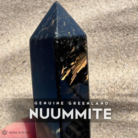 Nuummite Point Wand Greenland Stone Tower 3.7"