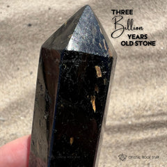 Nuummite Point Wand Protection Tower Obelisk 3.7"