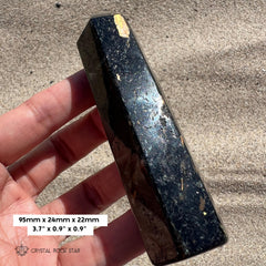 Nuummite Point Wand Protection Tower Obelisk 3.7"