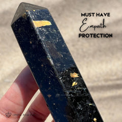 Nuummite Point Wand Protection Tower Obelisk 3.7"