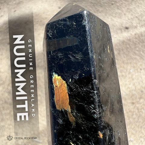 Nuummite Point Wand Protection Tower Obelisk 3.7"