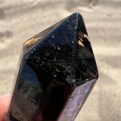 Nuummite Point Wand Crystal Tower Obelisk 3.5"