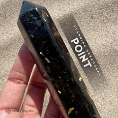 Greenland Nuummite Point Wand Tower Obelisk 3.9"