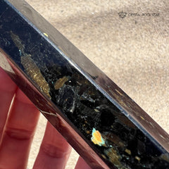 Greenland Nuummite Point Wand Tower Obelisk 3.9"