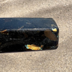 Greenland Nuummite Point Wand Tower Obelisk 3.9"