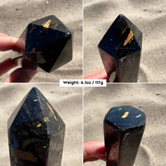 Nuummite Point Wand Protection Tower Obelisk 3.7"