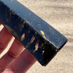Nuummite Point Wand Crystal Tower Obelisk 3.5"