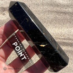 Nuummite Point Wand Crystal Tower Obelisk 3.5"