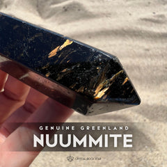 Nuummite Point Wand Crystal Tower Obelisk 3.5"