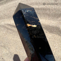 Nuummite Point Wand Crystal Tower Obelisk 3.5"