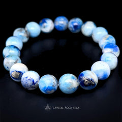 Hackmanite Lazurite Pyrite Bracelet 11mm Beads