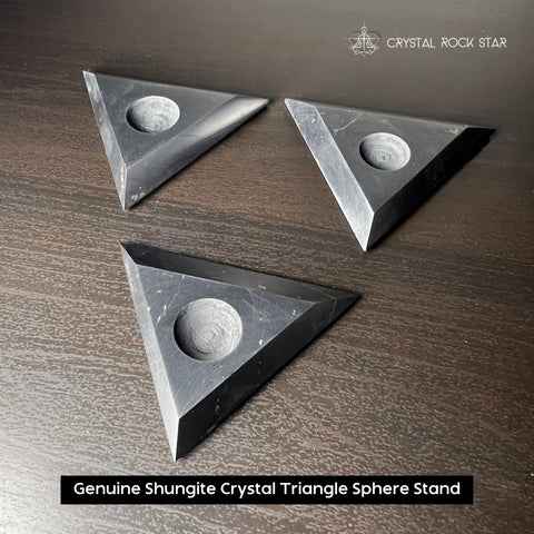 Shungite Triangle Sphere Stand for 2-3" Spheres