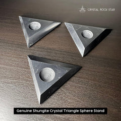 Shungite Triangle Sphere Stand for 2-3" Spheres