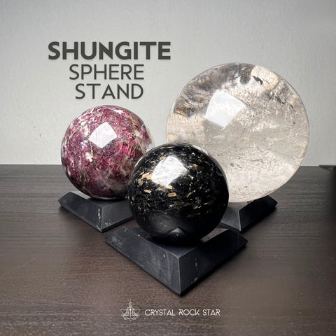 Shungite Triangle Sphere Stand for 2-3" Spheres