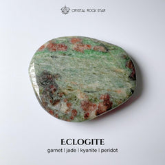 Eclogite Palm Stone - Garnet, Jade, Kyanite