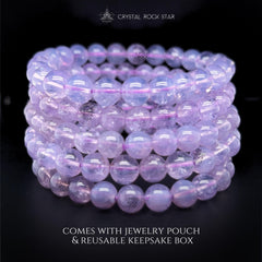 Lavender Moon Quartz Beaded Stretch Bracelet