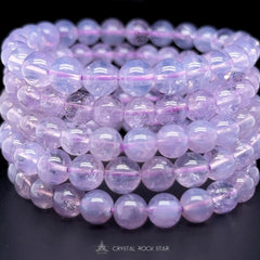 Lavender Moon Quartz Beaded Stretch Bracelet
