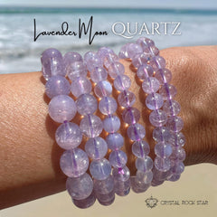 Lavender Moon Quartz Beaded Stretch Bracelet