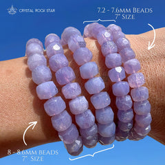 Lavender Moon Quartz Faceted Bead Bracelet 8mm