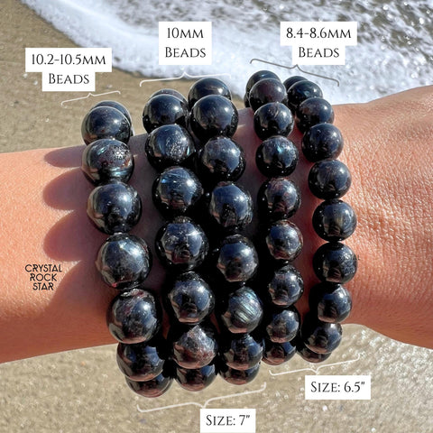 Flashy Arfvedsonite Bracelet - 8mm 10mm Beads
