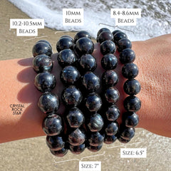 Flashy Arfvedsonite Bracelet - 8mm 10mm Beads