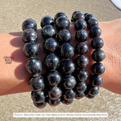 Flashy Arfvedsonite Bracelet - 8mm 10mm Beads